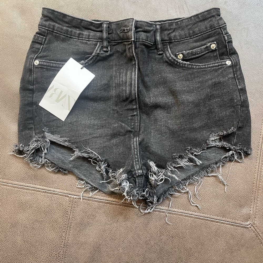 Zara Charcoal Jean Shorts